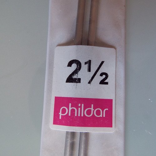 Aiguille à tricoter - métal - marque phildar - 2.50 mm / 30 cm - accessoire tricot