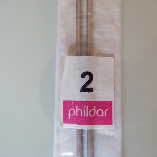 Aiguille à tricoter métal - marque phildar - 2 mm / 40 cm - accessoire tricot