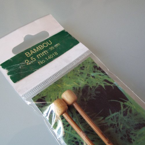 Aiguille à tricoter bambou - marque bergère de france - 2.5 mm / 35 cm - accessoire tricot