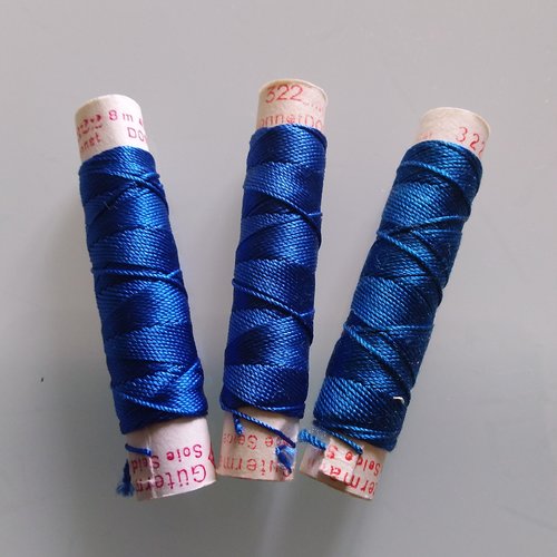 Fil à coudre - cordonnet de soie gutermann - col 322 - bleu