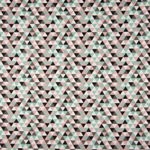 Tissu habillement - 100% coton - motif  triangles - largeur 1m40