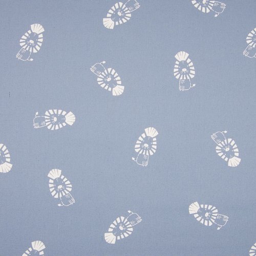 Tissu habillement - 100% coton - motif blanc sur fond bleu - largeur 1m40