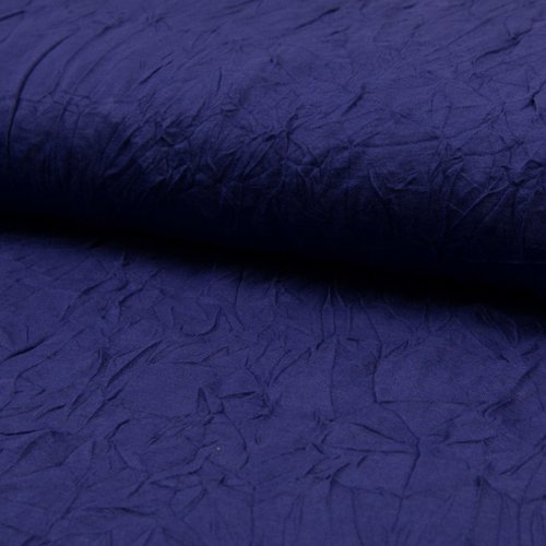 Tissu jersey -  65% polyester 35 % coton - jersey aspect froisé violet prune- largeur 1m40