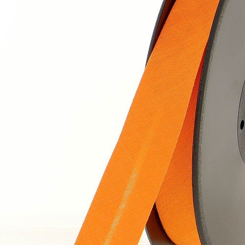 Orange n° 934 - biais uni - 50% coton 50% polyester - 2 cm de large - vendu au mètre