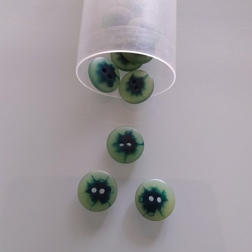Boutons fantaisies - lot de 6 boutons - matière plastique 