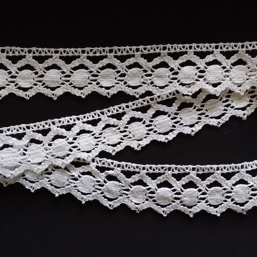 Dentelle blanche -100 % coton - vendu au mètre  - customisation  - habillement