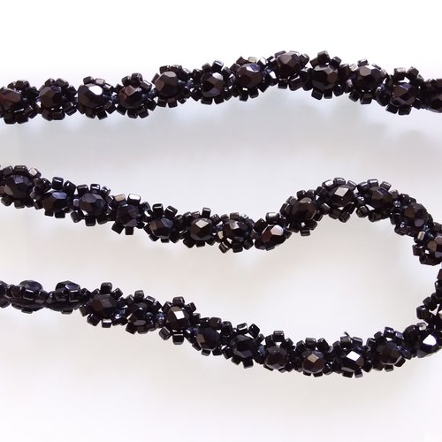 Coupon galon perle - noir - customisation  - habillement