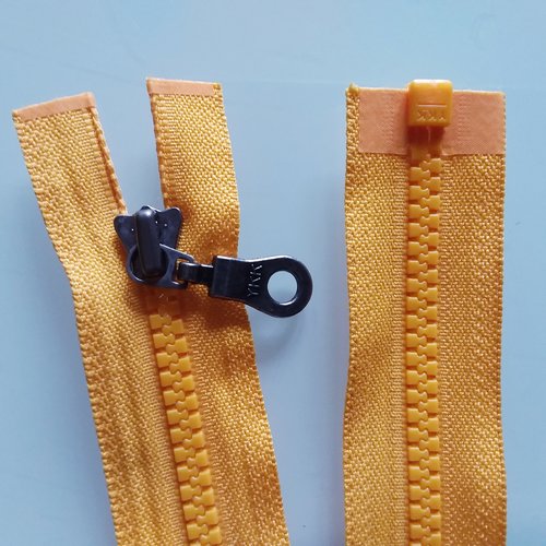 Fermeture éclair - ykk - 37 cm - séparable - jaune - veste - manteau - customisation
