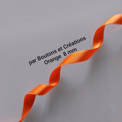 Orange - ruban satin - largeur 8 mm -