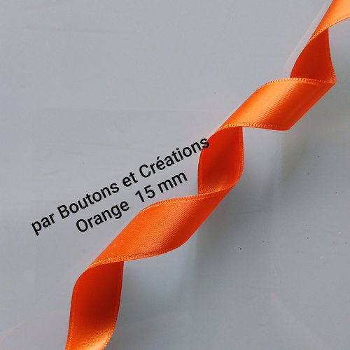 Orange - ruban satin - largeur 15 mm -