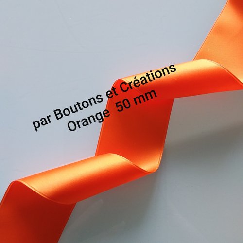 Orange - ruban satin - largeur 50 mm -