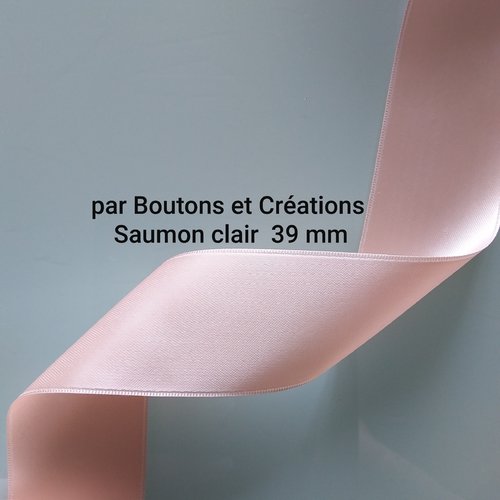Saumon  clair - ruban satin - largeur 39 mm -