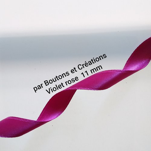 Violet  rose - ruban satin - largeur 11 mm -