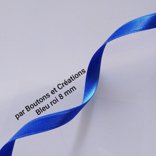 Bleu roi - ruban satin - largeur 8 mm -