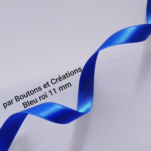 Bleu roi - ruban satin - largeur 11 mm -
