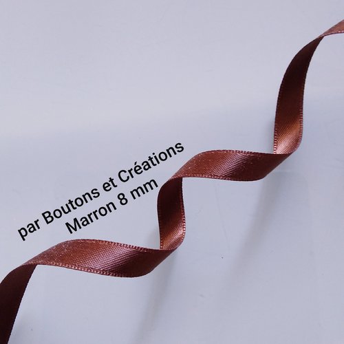 Marron - ruban satin - largeur 8 mm -