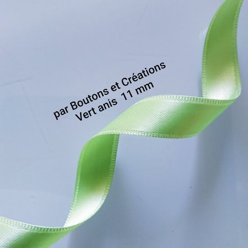 Vert anis - ruban satin - largeur 11 mm -