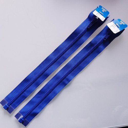 Fermeture éclair - séparable - 30  cm - bleu roi - vendu en lot 