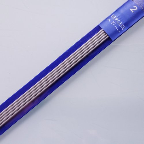Aiguille à tricoter double pointes - aluminium - 2 mm / 40 cm - bergère de france