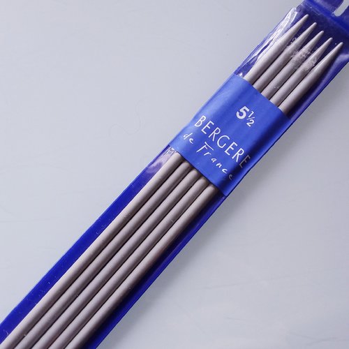 Aiguille à tricoter double pointes - aluminium - 5.5 mm / 40 cm - bergère de france