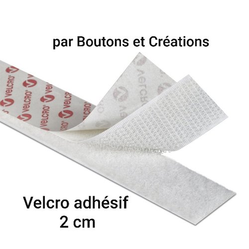 Velcro adhésif ou ruban auto-agrippant - adhésif - 2 cm de large - vendu à  la paire (mâle et femelle) vendu au mètre - Un grand marché