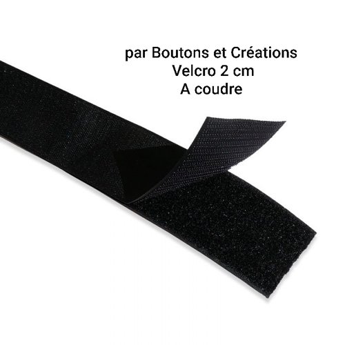 Velcro ou ruban ruban auto-agrippant - à coudre - 2 cm de large - vendu à la paire (mâle et femelle) - vendu au mètre