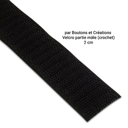 Crochet - velcro ou ruban ruban auto-agrippant - à coudre - 2 cm de large - vendu seul (mâle / crochet)