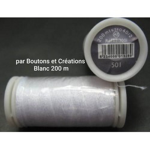 Blanc - fils à coudre - 200 mètres - 100 % polyester