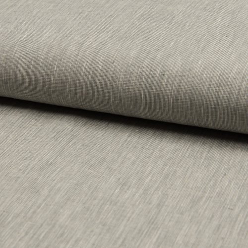 Coupon 1m60 - tissu 55% lin 45% coton - gris chiné clair - largeur 1m 40 - vendu au coupon