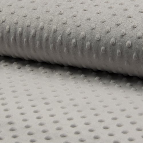 Tissu polaire - minky - largeur 1m50 - gris - vendu au mètre - épais ( 250g/m2)