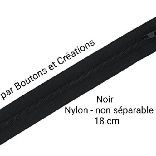Fermeture éclair - non séparable nylon  - 18cm - noir