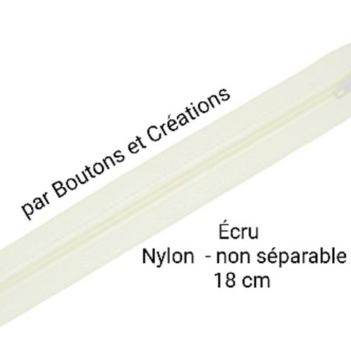 Fermeture éclair - non séparable nylon  - 18cm - écru