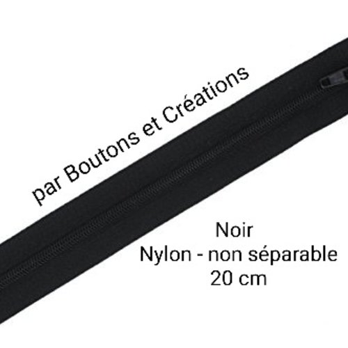 Fermeture éclair - non séparable nylon  - 20 cm - noir