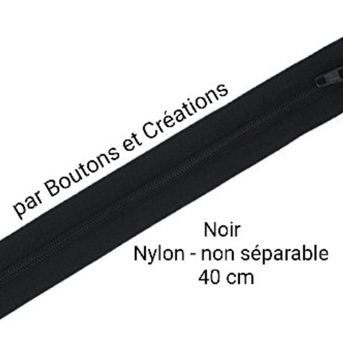 Fermeture éclair - non séparable nylon  - 40 cm - noir