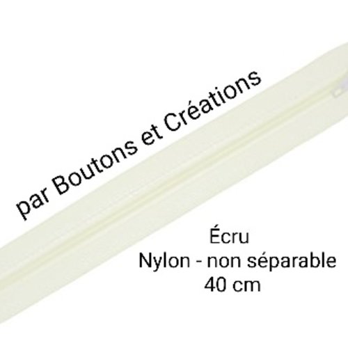 Fermeture éclair - non séparable nylon  - 40 cm - écru