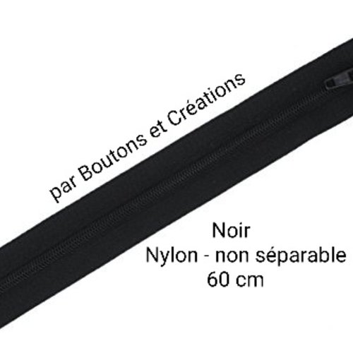 Fermeture éclair - non séparable nylon  - 60 cm - noir