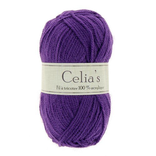 Pelote à tricoter - crocheter - coloris violet 16129 -