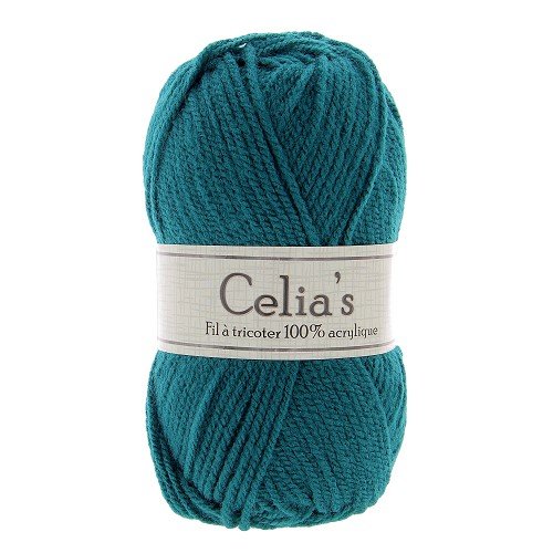 Pelote à tricoter - crocheter - coloris bleu canard 28715 -