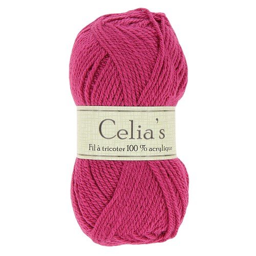 Pelote à tricoter - crocheter - coloris framboise 0283 -
