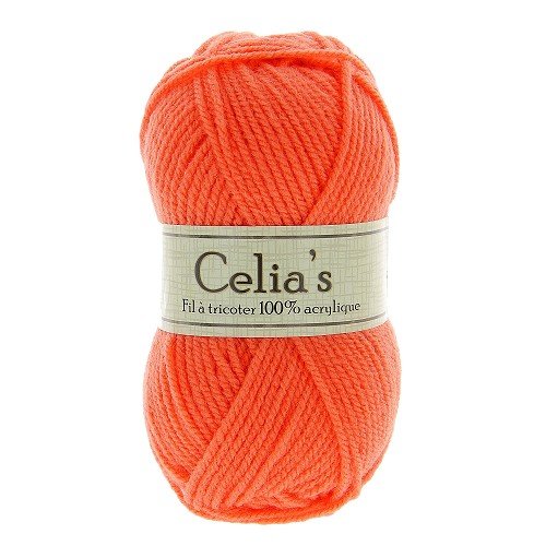 Pelote à tricoter - crocheter - coloris corail 28727 -