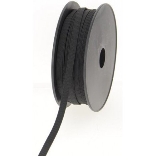 Elastique tresse - 4 mm - noir - vendu au mètre -