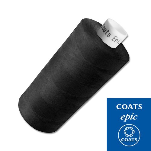 Noir - fils à coudre - 1000 mètres - 100 % polyester - coat epic haute gamme
