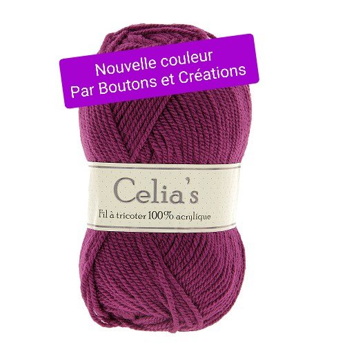 Pelote à tricoter - crocheter - coloris prune 0303 -