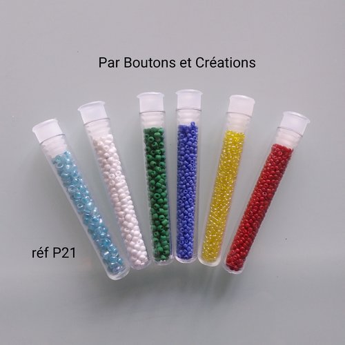 Lot 6 tubes de perles - coloris divers  - bijoux / customisation - réf p 21 -