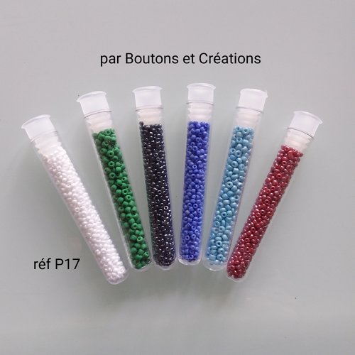 Lot 6 tubes de perles - coloris divers  - bijoux / customisation - réf p 17 -