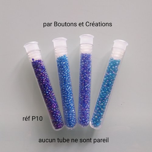 Lot 4 tubes de perles - coloris divers  - bijoux / customisation - réf p 10 -