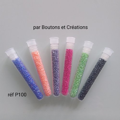 Lot 6 tubes de perles - coloris divers  - bijoux / customisation - réf p 100