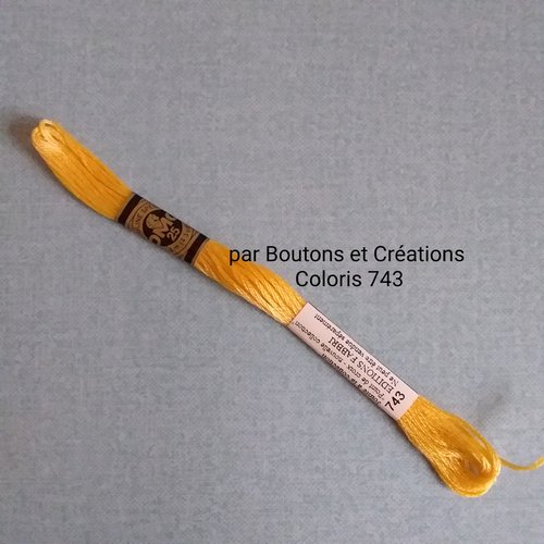 Coton mouliné dmc - 100% coton - coloris 743 - jaune