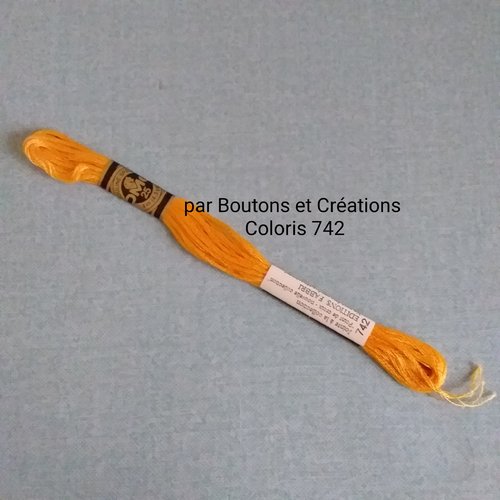 Coton mouliné dmc - 100% coton - coloris 742 - jaune