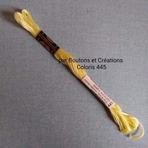 Coton mouliné dmc - 100% coton - coloris 445 - jaune